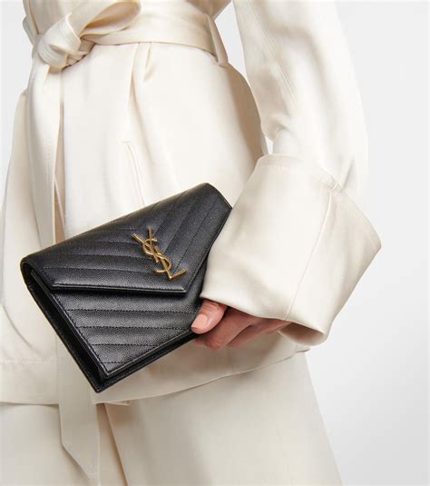 polyvore ysl wallet|CASSANDRE envelope chain wallet in patent leather .